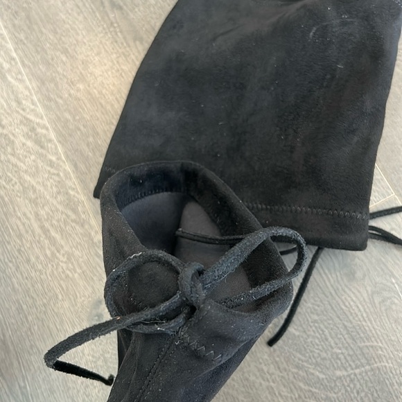 Over the Knee Black Faux Suede Block High Heel Boots Black Women size 8 - Picture 9 of 17